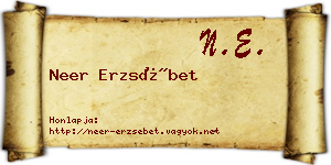 Neer Erzsébet névjegykártya
