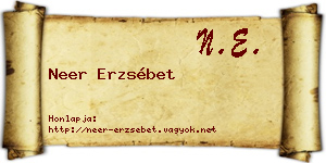 Neer Erzsébet névjegykártya
